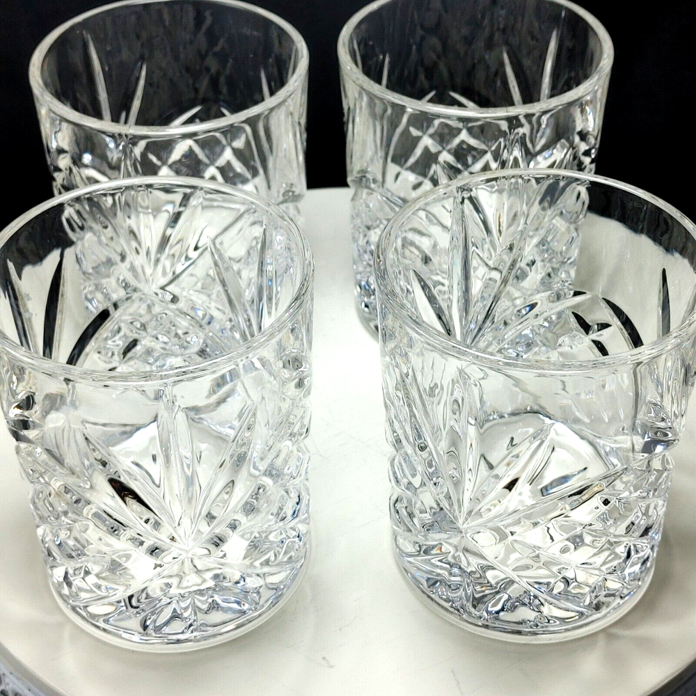 Godinger Shannon Crystal Double Old-Fashioned Rock Glasses Set of 4 New R5