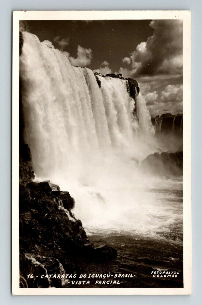 RPPC-Cataratas Do Iguacu Vista Parcial Brazil RPPC Vintage Souvenir Postcard