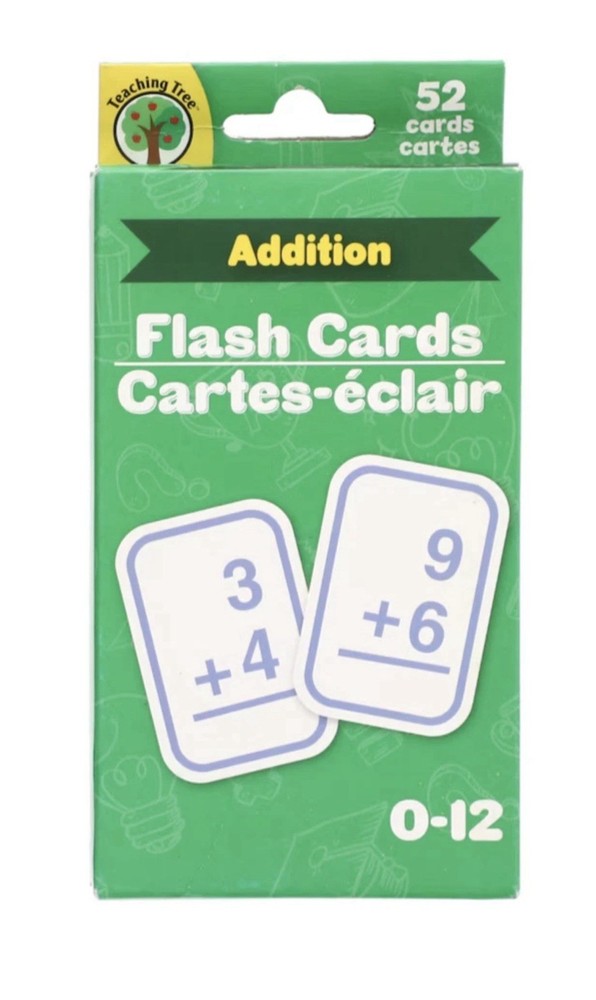 Teaching Tree Flash Cards ADDITION 52 Card Set Grades 0-12