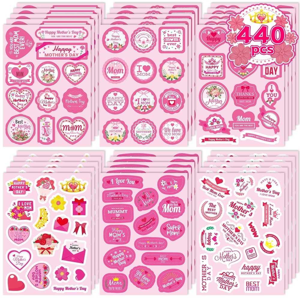 MISS FANTASY Mothers Day Stickers Happy Mothers Day Stickers Mom Stickers for...