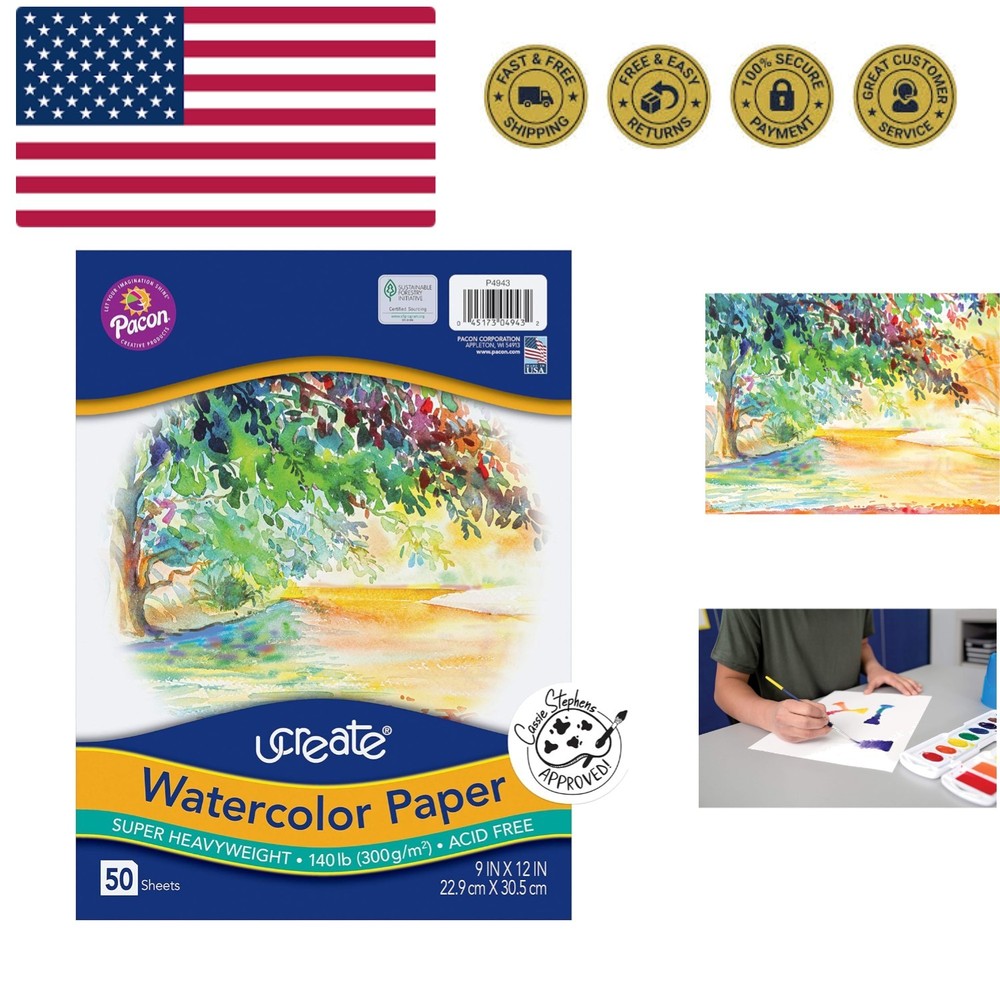 Watercolor Paper, White, Package, 140 lb., 9