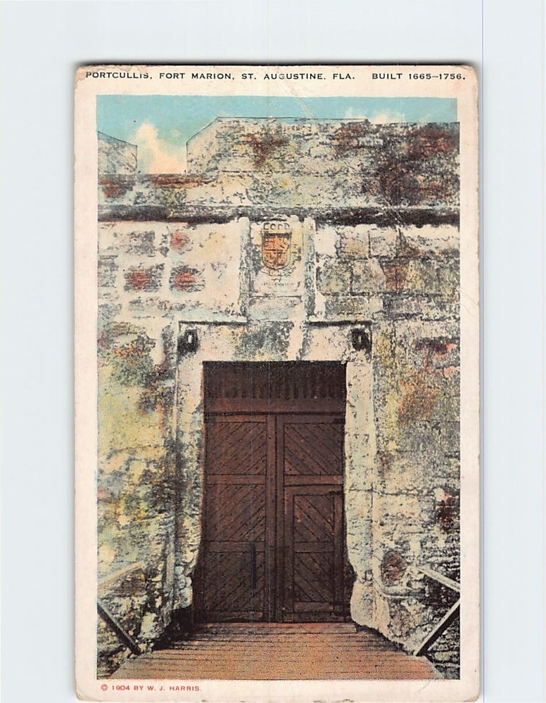 Postcard Portcullis Fort Marion St. Augustine Florida USA