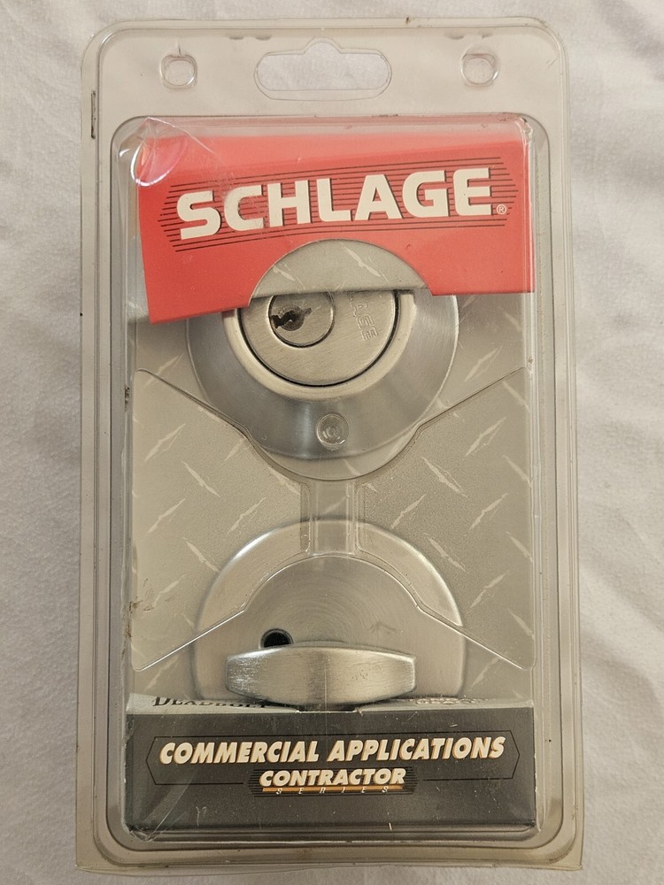 Schlage Commercial Applications Contractor Series Keyed  Deadbolt Satin Chrome B