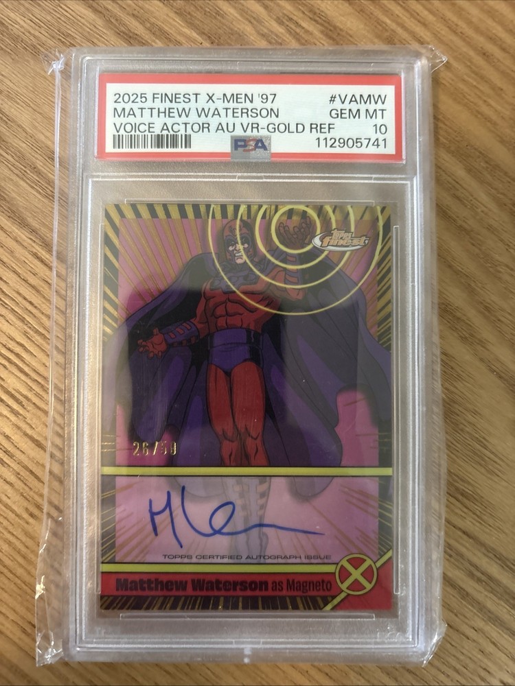 PSA 10 2025 Topps Finest Marvel X-Men '97 MAGNETO Auto Gold Refractor 26/50