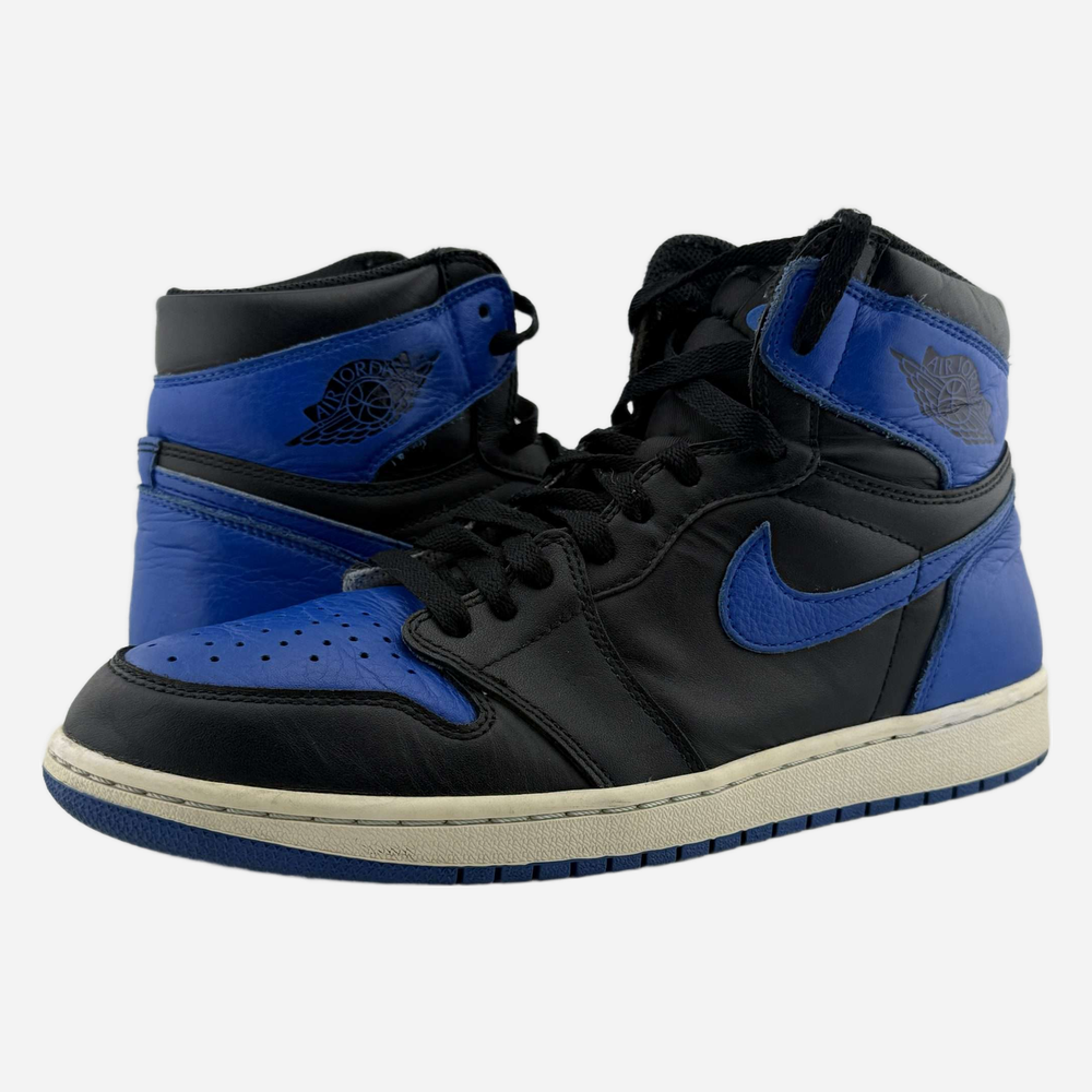 Nike Air Jordan 1 Royal Black Blue Sneakers US 10.5 Used No Box 555088-007