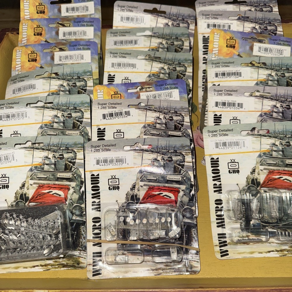 Lot of 18 New Packs of GHQ Micro Armour Scale 1:285 Super Detailed Tanks,Planes