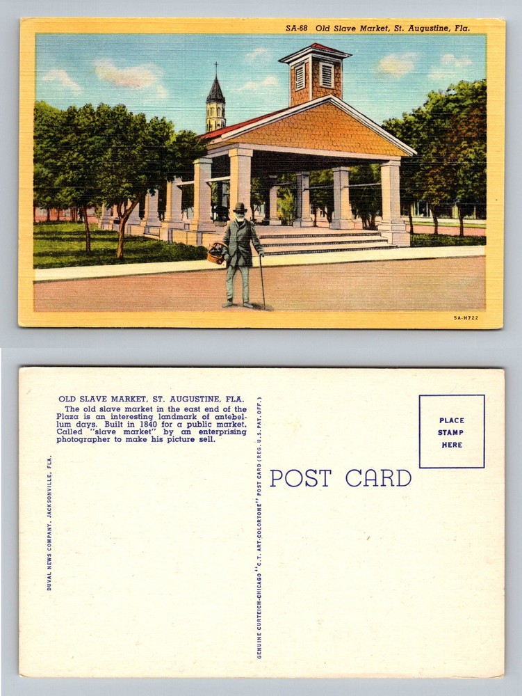 St. Augustine, FL-Florida, Old Slave Market Plaza Landmark Vintage Postcard