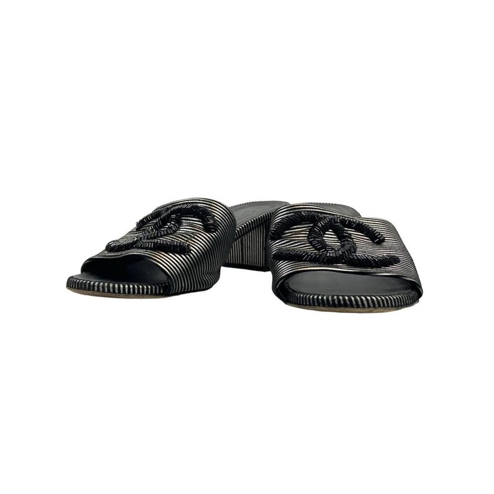 Chanel Mule Sandals Coco Mark Women's Size 37 C (l) bd4c658edacbe68be2ae9cacd70
