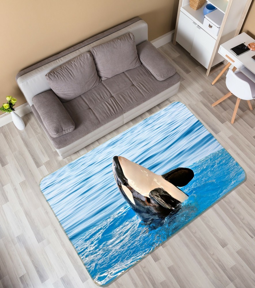3D Killer Whale Sea O3075 Animal Non Slip Rug Mat Elegant Photo Carpet Fay