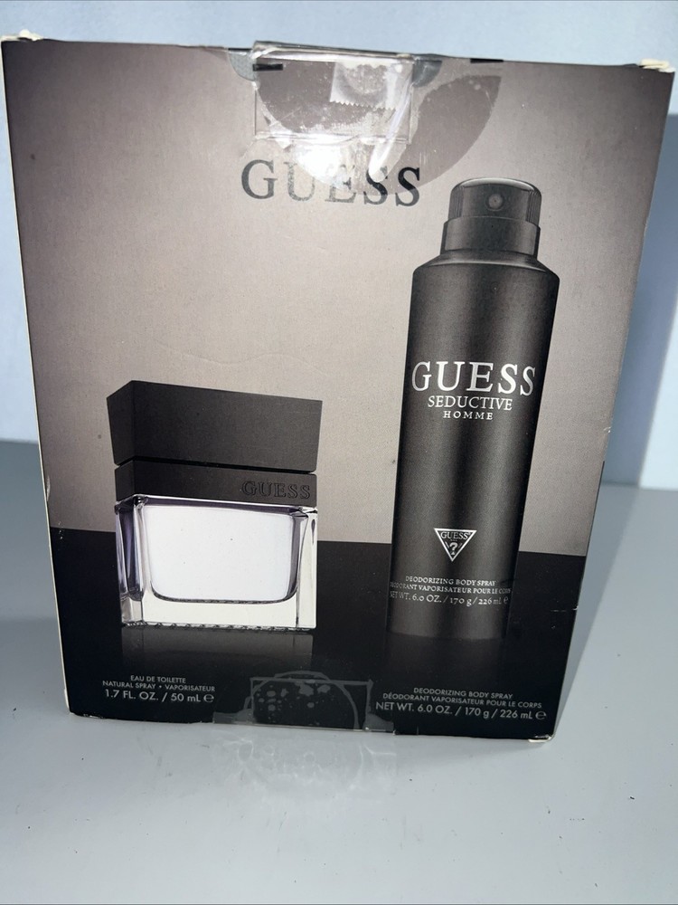 Guess Seductive Homme  1.7 oz EDT Cologne & 6 Oz Deo  Body SprayMen NEW GIFT SET