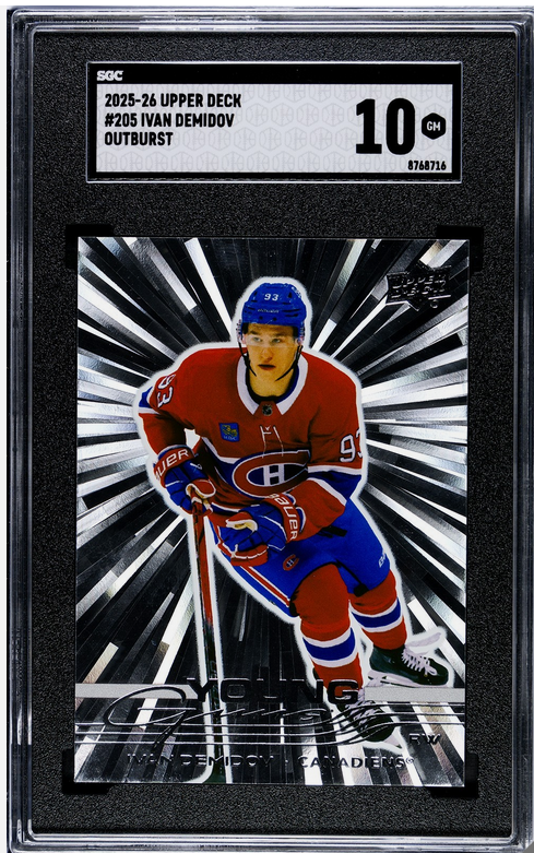 2025-26 Upper Deck Outburst Ivan Demidov Young Guns Graded 10  #205