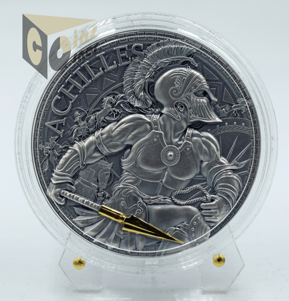 Cameroon 2023 Achilles - Great Greek Mythology Series 2 Oz Silver Antiqued-image