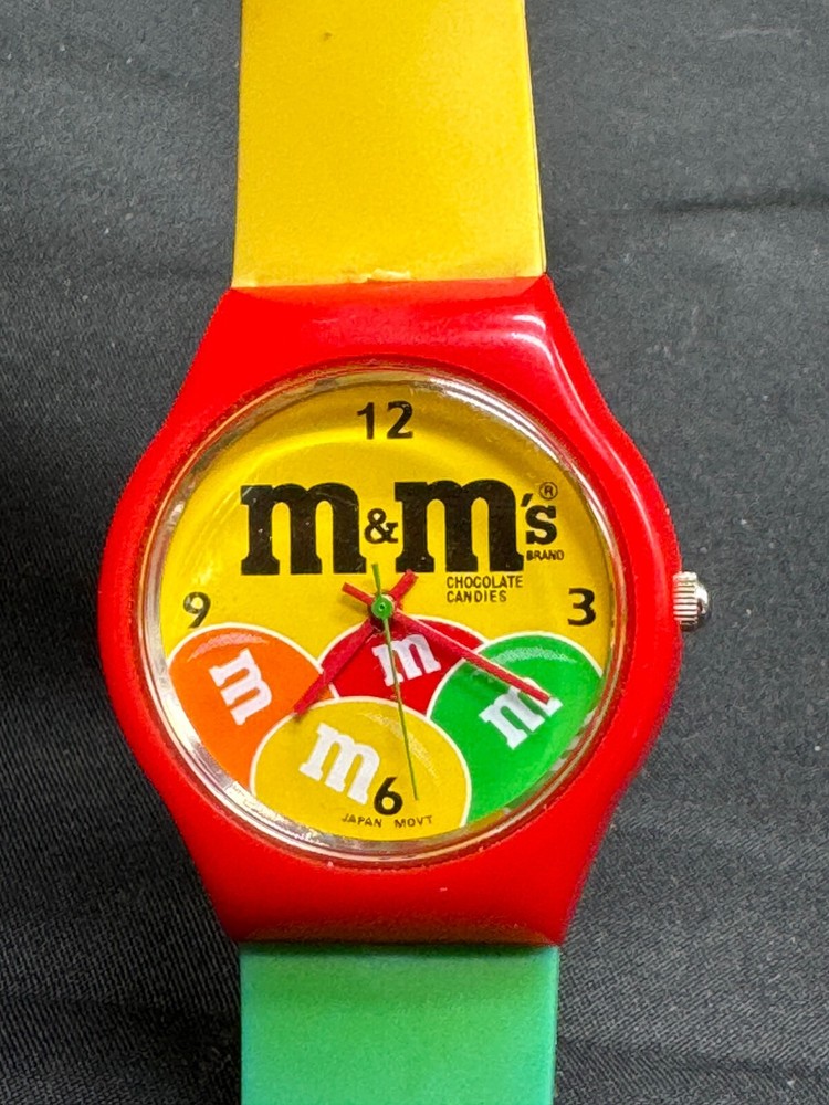 Vintage 1993 Advertising M&M Wrist Watch Engraved Special Edition-Needs Battery