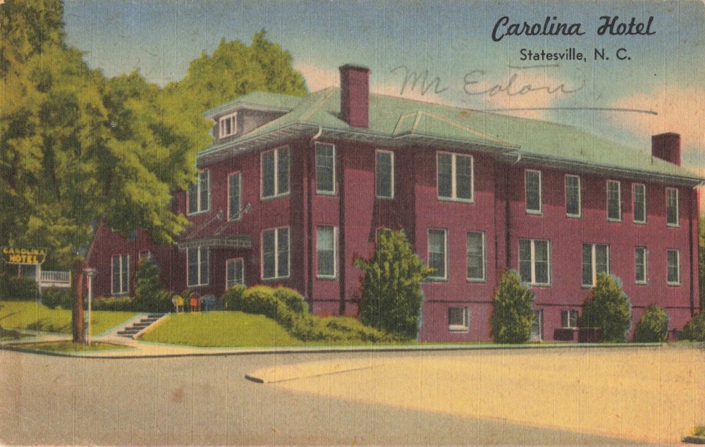 Carolina Hotel Statesville North Carolina NC Linen c1940 Postcard