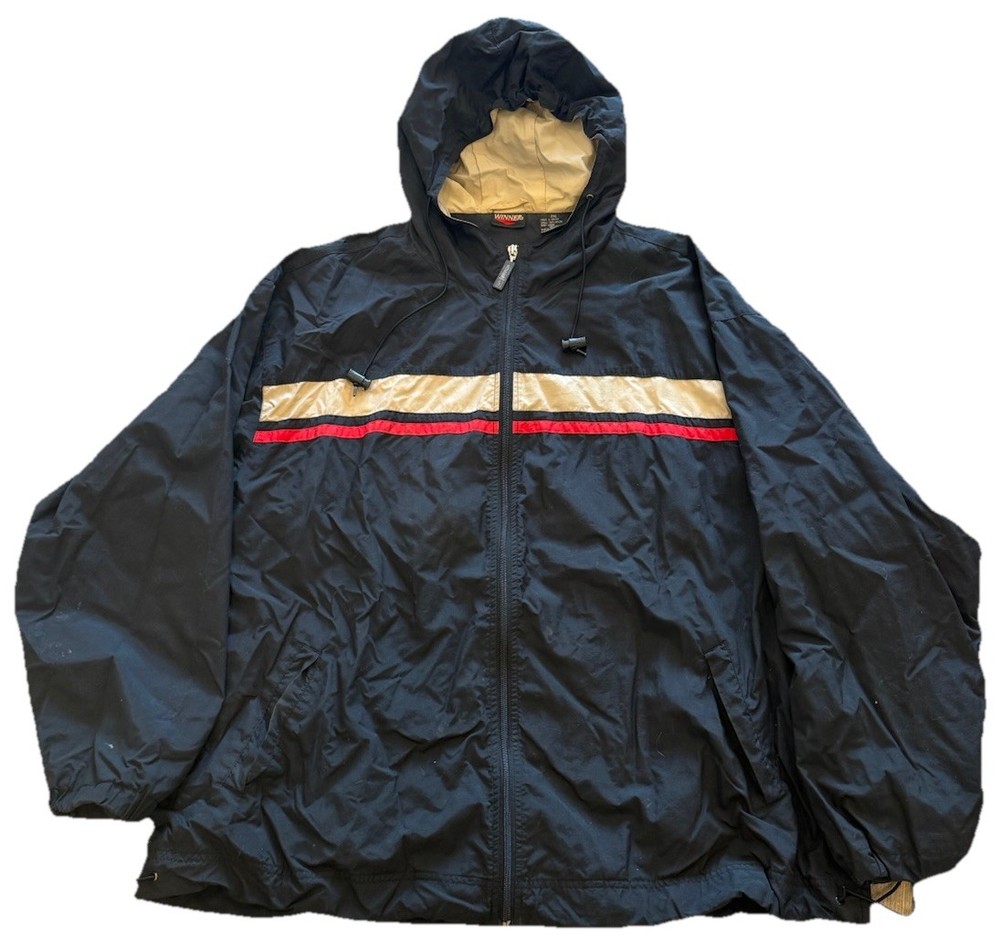 Vintage 90s Winner Windbreaker Jacket Striped Men’s Size 2XL Running Sportswear