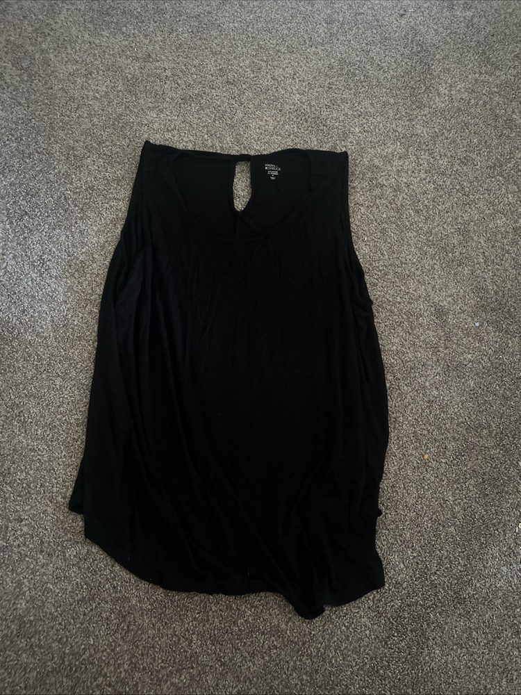 Market Spruce Womens Plus Size 3X Black Tank Top Keyhole Back Blouse Stitch Fix