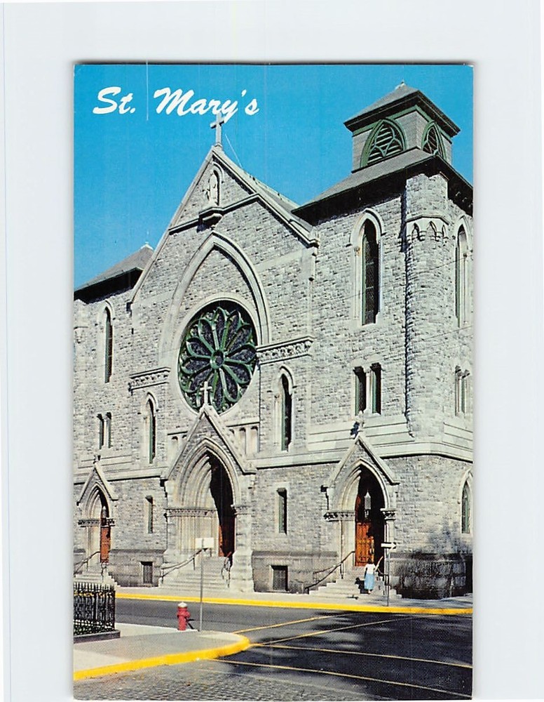 Postcard St. Marys Roman Catholic Church Troy New York USA