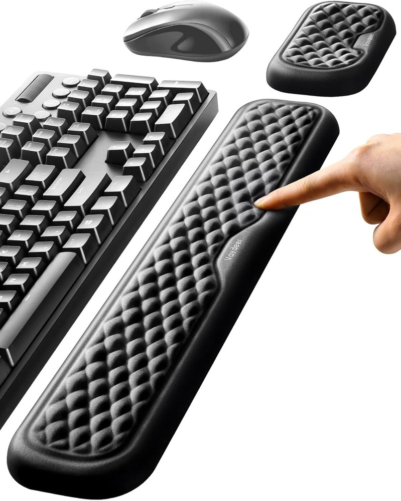 Vaydeer Black Ergonomic Keyboard and Mouse Wrist Rest Pad