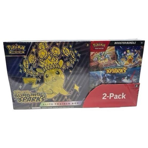 Pokemon Surging Sparks Costco 2-Pack - Elite Trainer Box (ETB) + Booster Bundle