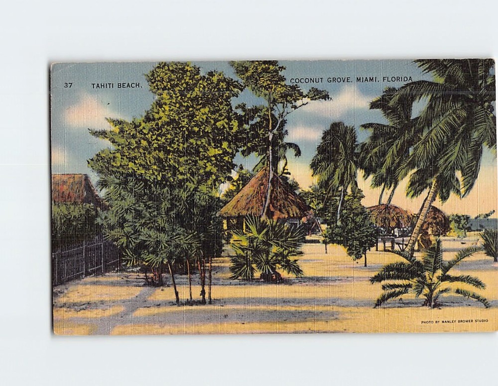 Postcard Tahiti Beach Coconut Grove Miami Florida