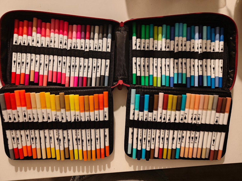 ZSCM 132 dual-tip markers set with replacement nibs for artists