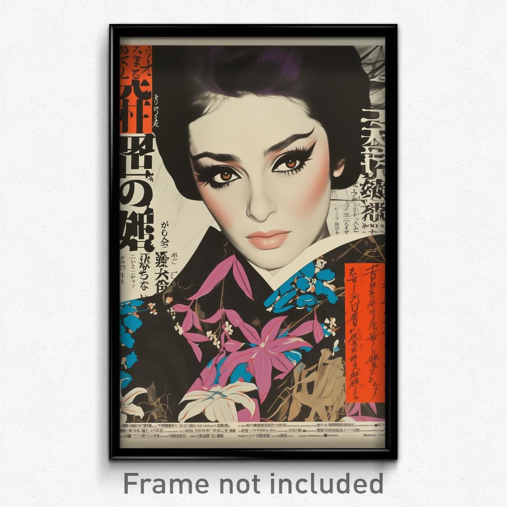 Japanese Movie Poster - Woman Feeling Surprise, Pretty Two Sided Fabric (Print)