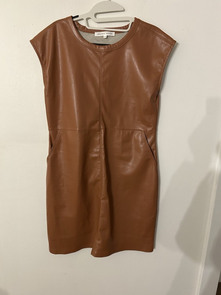 Melissa Nepton Cassi Desert Faux Leather Dress. Size Small