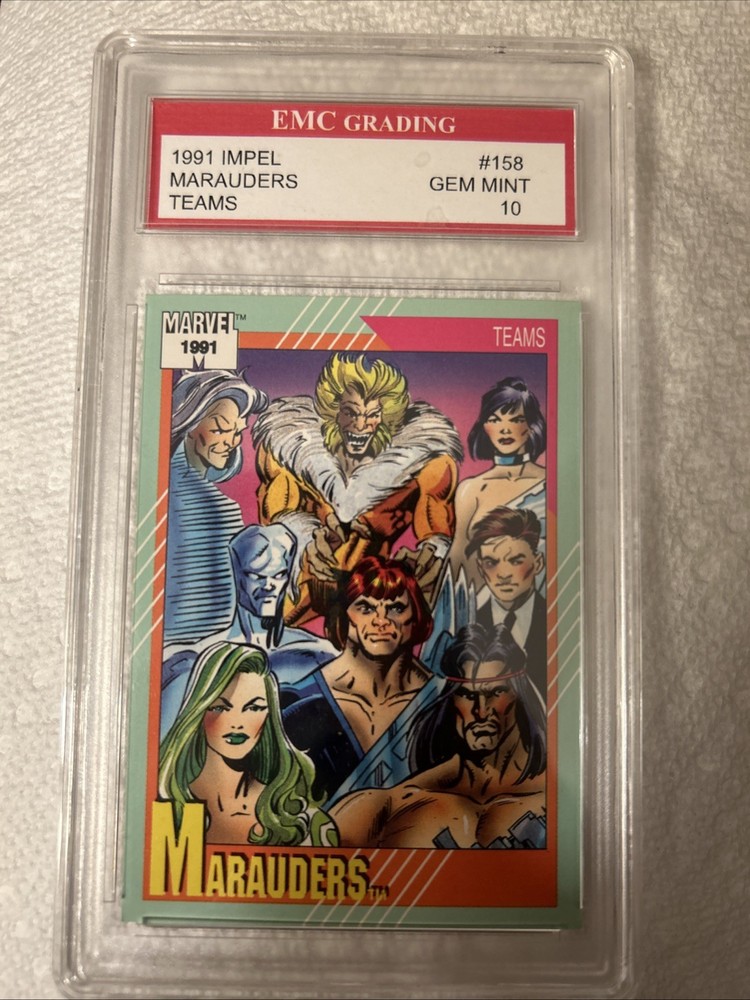 1991 Impel Marvel Universe - #158 Marauders - EMC 10 GEM MINT Trading Card