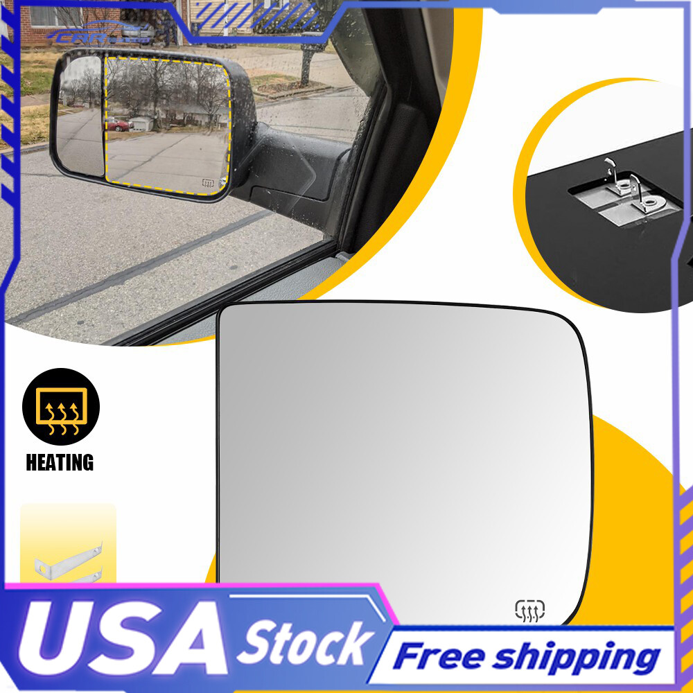 1X Driver Left Side Mirror Glass Power For Dodge Heated Ram 1500 2500 2009-22