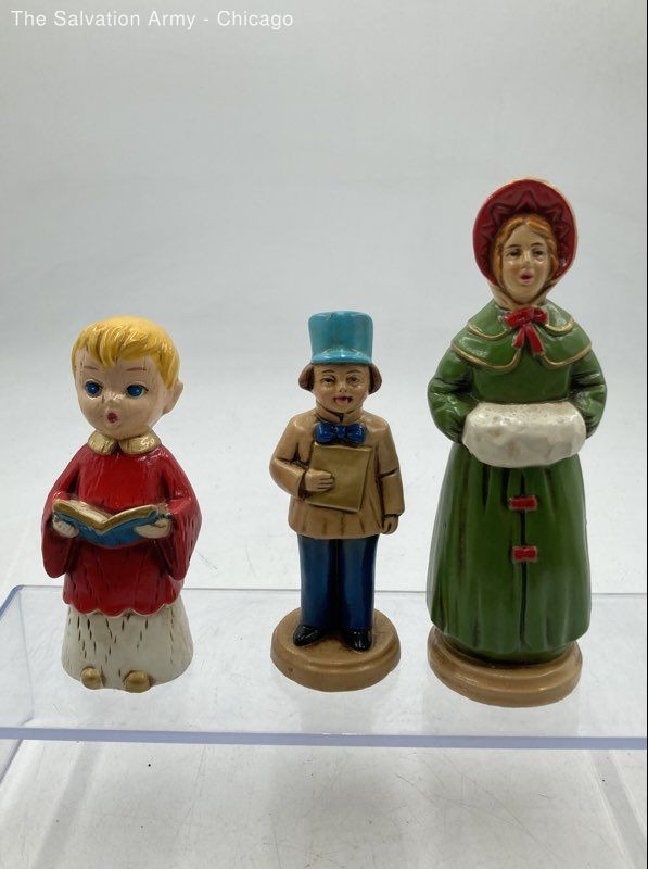 Lot Of 7 Multicolor Hand-Painted Christmas Carolers Ceramic Figurine