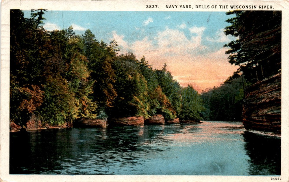NAVY YARD, DELLS OF THE WISCONSIN RIVER, Ted Helmer, Postcard