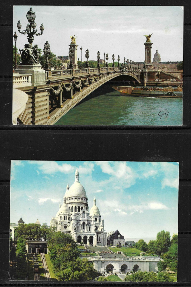 France / Paris . Four different views Of Paris .  Unposted postcards