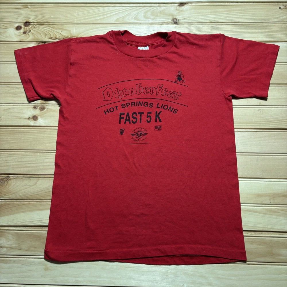 Vintage 80s Oktoberfest Hot Springs Sport Stop Grand Prix Single Stitch Shirt L