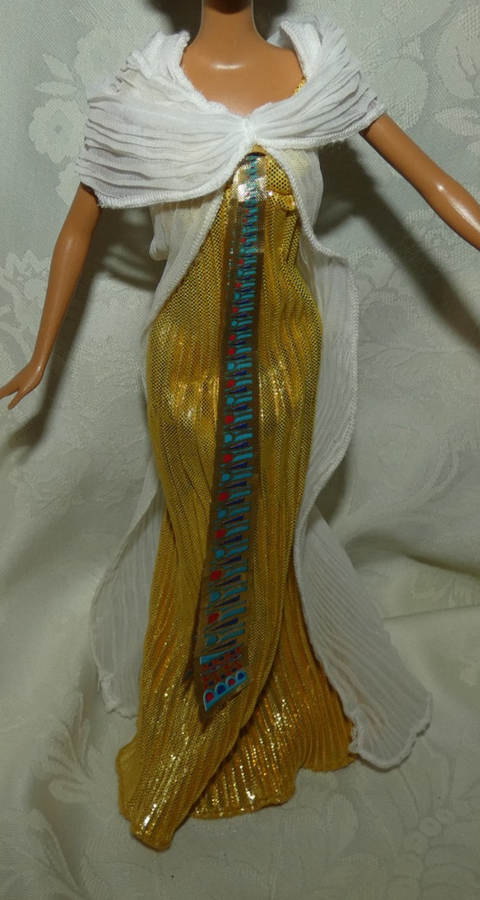 Barbie Dotw Princess Of The Nile Pleated Gold Dress & Sheer Overdress 4 Doll