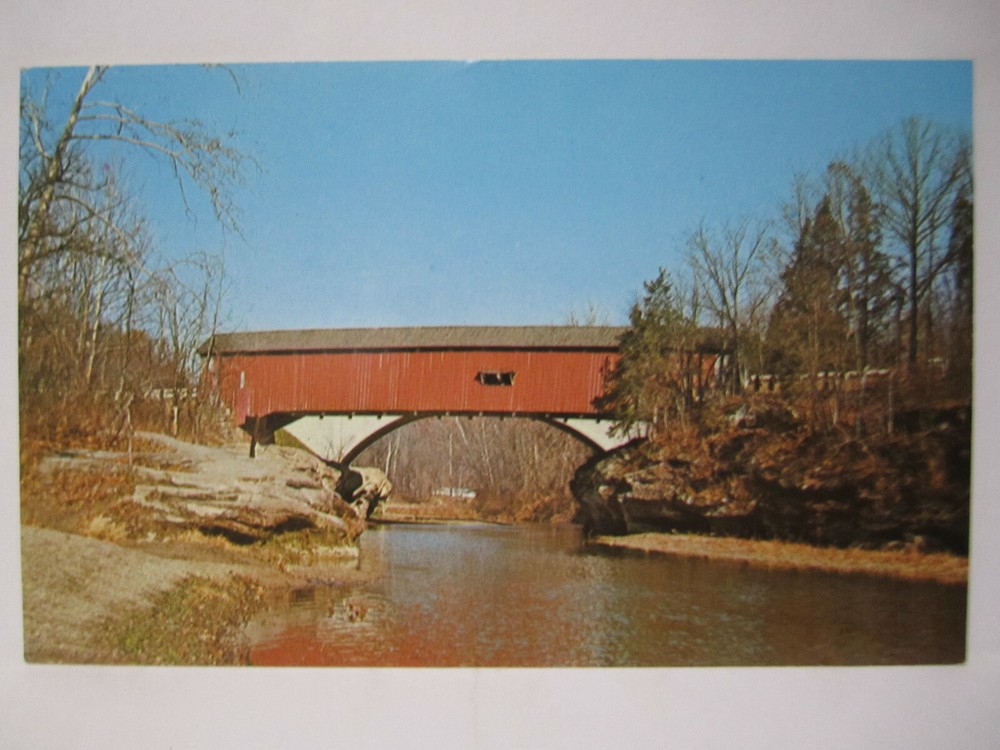 Narrows Covered Bridge Postcard Turkey Run State Park In Indiana Parke County