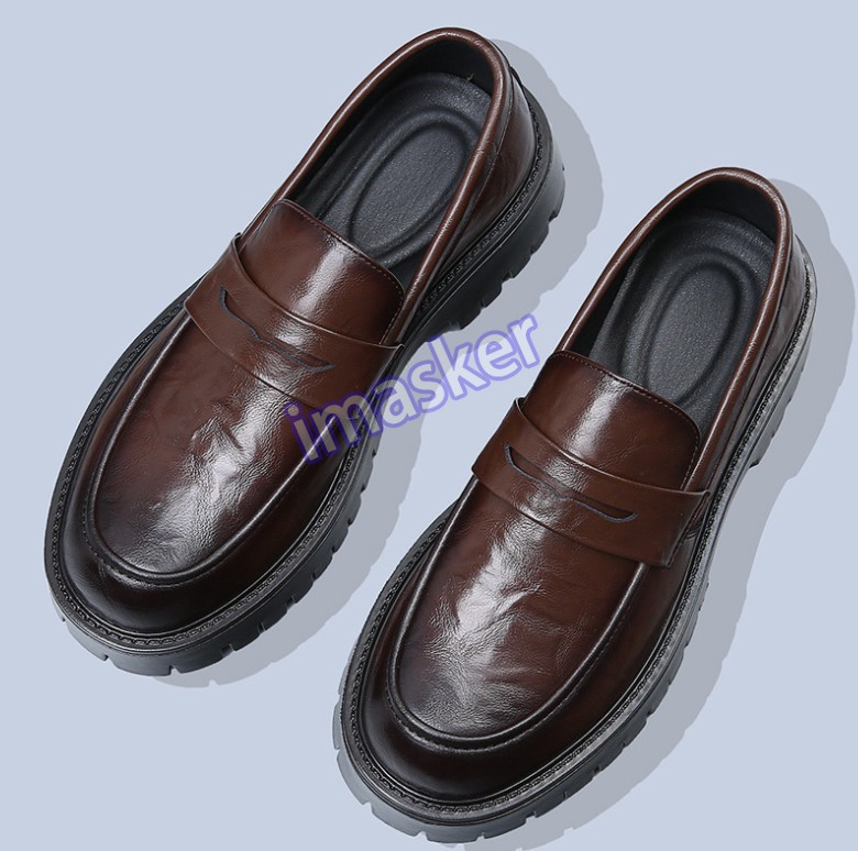 Mens Round Toe Platform Creeper Loafers Gothic Casual Thick Sole Business Shoes
