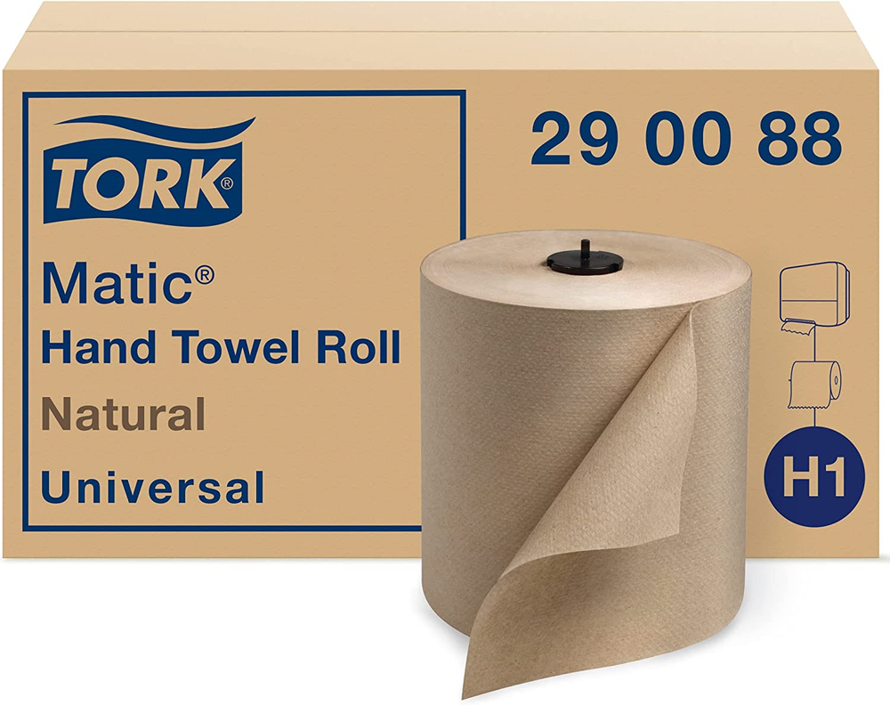 Tork Matic Paper Hand Towel Roll Natural H1, Universal, 100% Recycled Fiber, 6 x