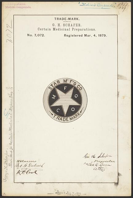Photo:G. H. Schafer for Star M'f'g Co brand Certain Medicinal Preparations