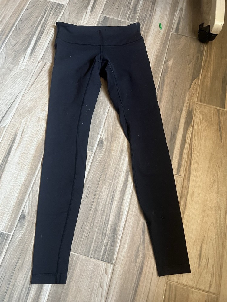 lululemon athletica Women’s Black Ankle Leggings Size 6 Regular Solid Logo