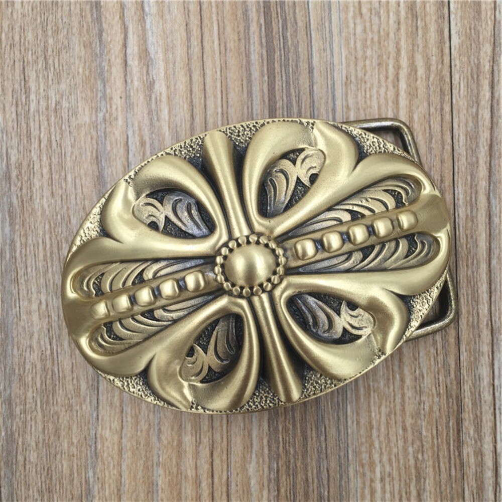 Solid Brass Western Belt Buckle for Men & Women Cowboy Rodeo Style Casual Wear