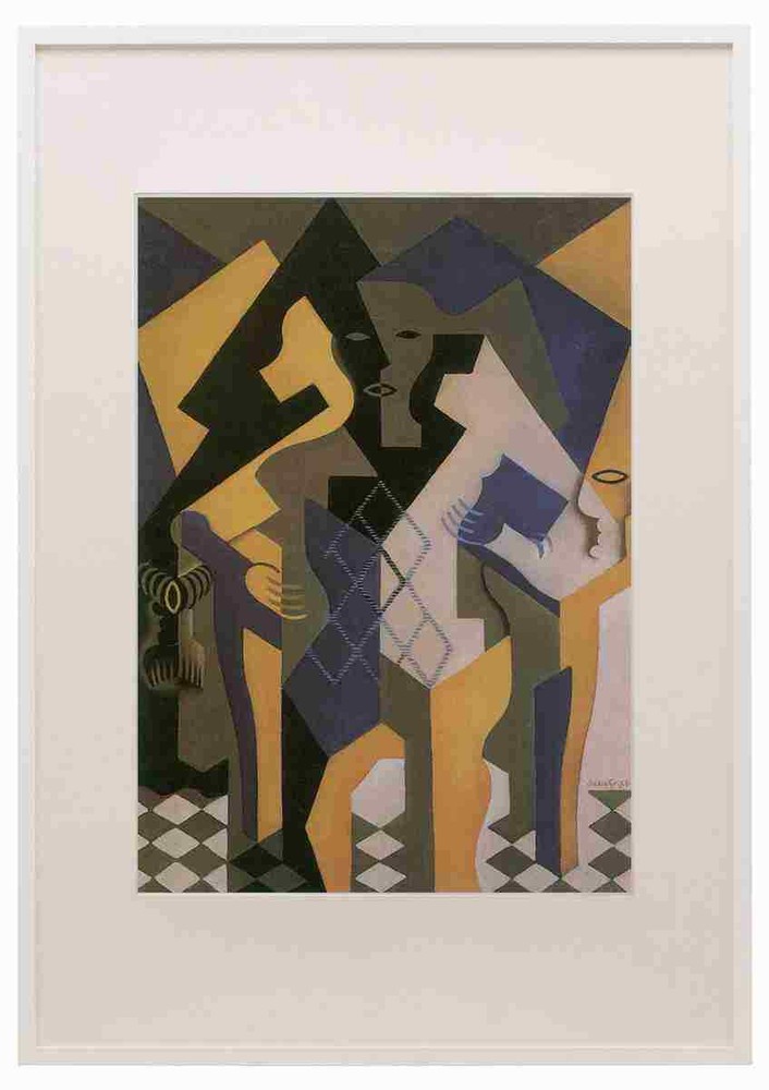 Harlequin with Table by Juan Gris Abstract Art A3 A4 Framed Print-image