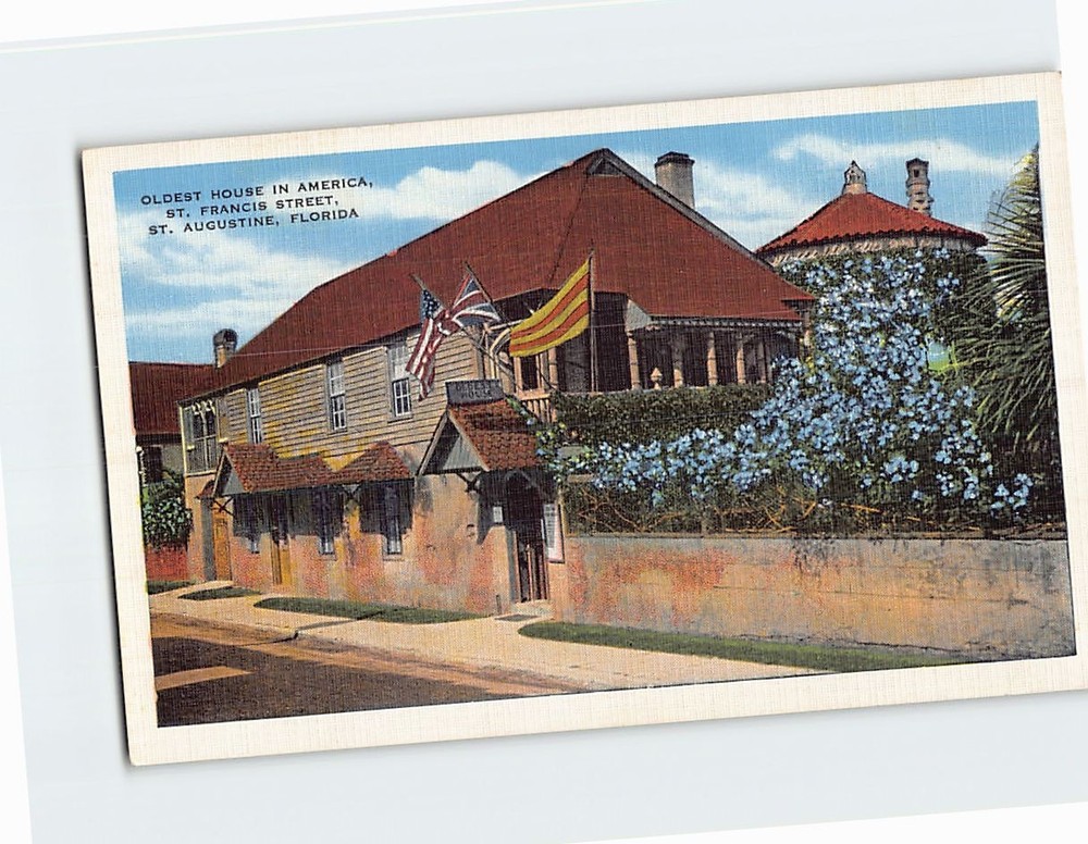 Postcard Oldest House St. Francis Street St. Augustine Florida USA