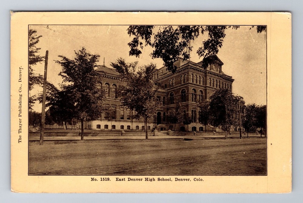 Denver CO-Colorado, East Denver High School, Antique Vintage Souvenir Postcard
