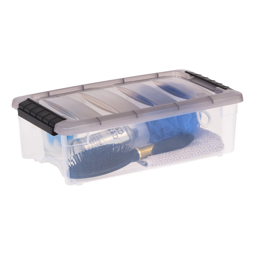 5.8 Qt IRIS Plastic Storage Bin with Lid Stackable Tote Container