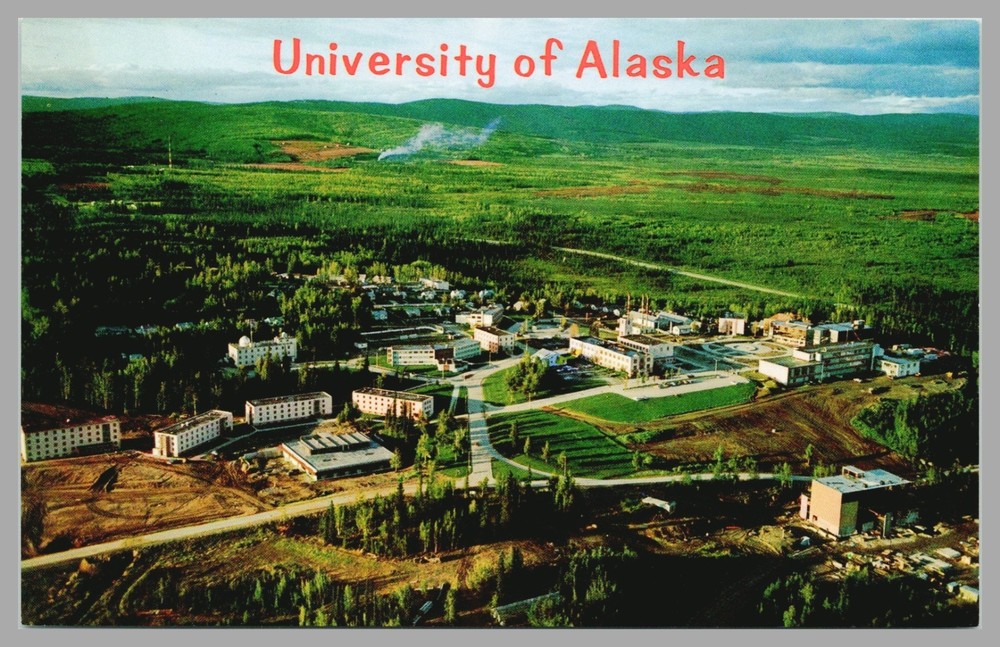 University Of Alaska Fairbanks AK Aerial View Chrome c1960 Vintage UNP Postcard