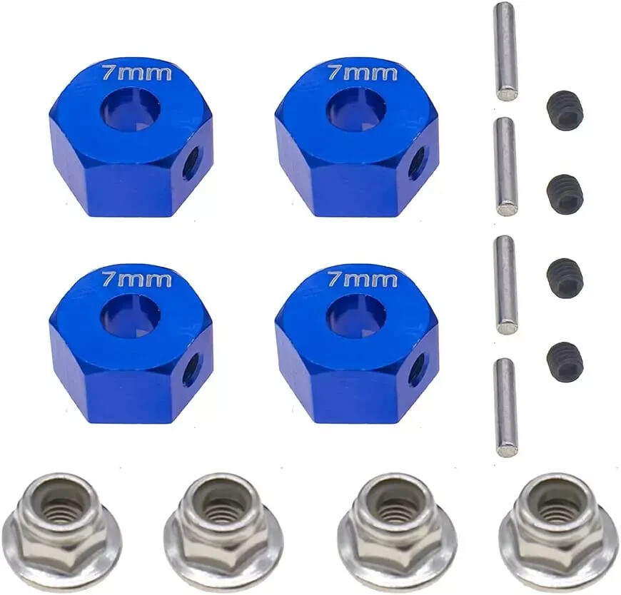 Aluminum 12mm Hex Wheel Hubs w/ Axle Pins Nuts for Traxxas Slash 4X4 Stampede 4W
