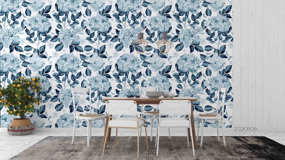 3D Hand Drawn Floral Pattern Wall Murals Wallpaper Murals Wall Sticker