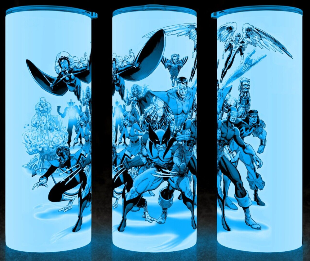 Glow in the Dark X-Men 20oz Tumbler - Wolverine Cyclops Storm Cup Mug  