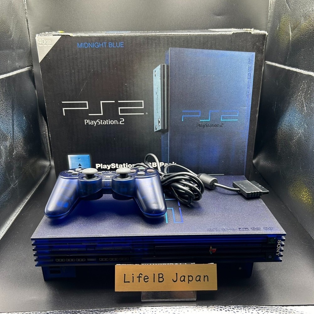 Midnight Blue PS2 SCPH-50000MB Console Japan Sony BB Pack