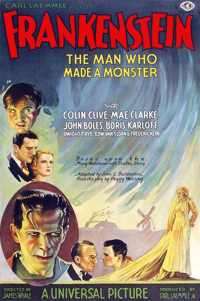 6041.Frankenstein.Karloff.clive.Horror movie POSTER.Decoration.Home room design